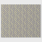 Art Deco Wallpaper Pattern, Beige and Blue Cadeaupapier (Vlak)