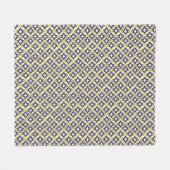 Art Deco Wallpaper Pattern, Beige and Blue Fleece Deken (Voorkant (Horizontaal))
