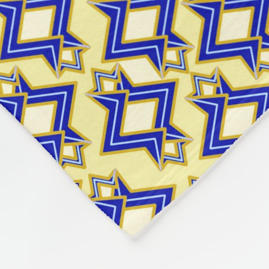 Art Deco Wallpaper Pattern, Beige and Blue Fleece Deken (Hoek)