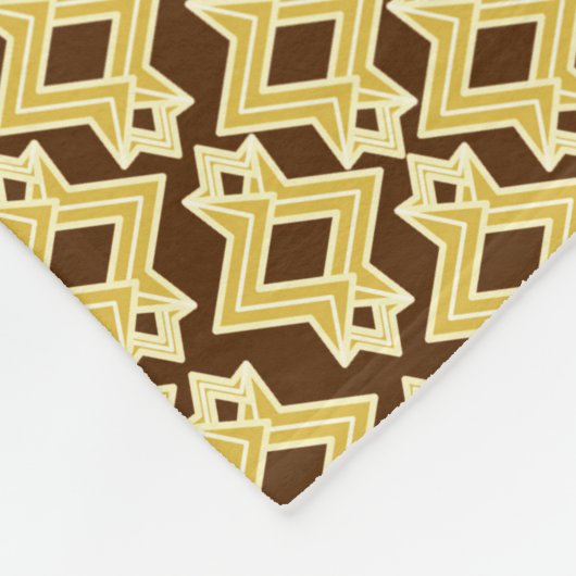 Art Deco Wallpaper Pattern, Brown and Gold Fleece Deken (Hoek)