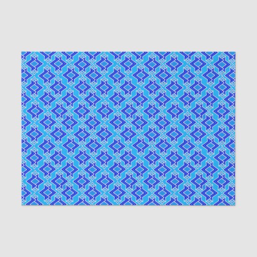 Art Deco Wallpaper Pattern, Cerulean Blue Tissuepapier (Voorkant)
