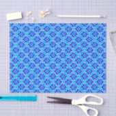 Art Deco Wallpaper Pattern, Cerulean Blue Tissuepapier (Craft)