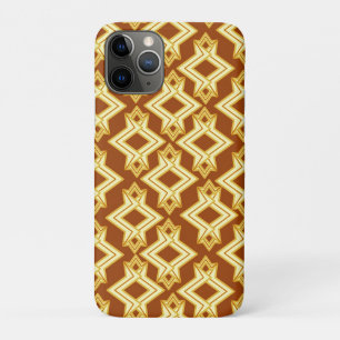 Art Deco Wallpaper Pattern, Golden Brown iPhone 11 Pro Hoesje