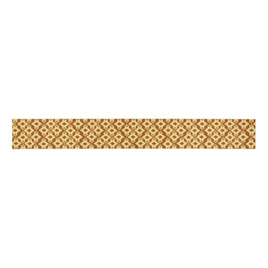 Art Deco Wallpaper Pattern, Golden Brown Grosgrain Lint (Voorkant)