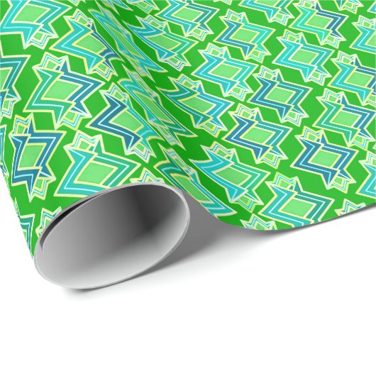 Art Deco Wallpaper Pattern, Jade Green Cadeaupapier (Rol Hoek)