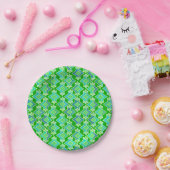 Art Deco Wallpaper Pattern, Jade Green Papieren Bordje (Feest)