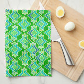 Art Deco Wallpaper Pattern, Jade Green Theedoek (Quarter Fold)