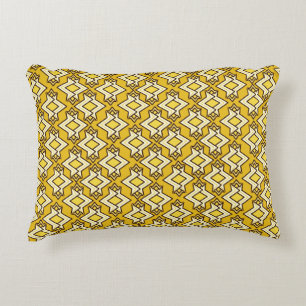 Art Deco Wallpaper Pattern, Mustard Gold Accent Kussen