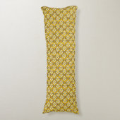 Art Deco Wallpaper Pattern, Mustard Gold Lichaamskussen (Voorkant Verticaal)