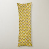 Art Deco Wallpaper Pattern, Mustard Gold Lichaamskussen (Achterkant (Verticaal))