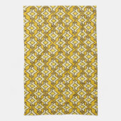 Art Deco Wallpaper Pattern, Mustard Gold Theedoek (Verticaal)