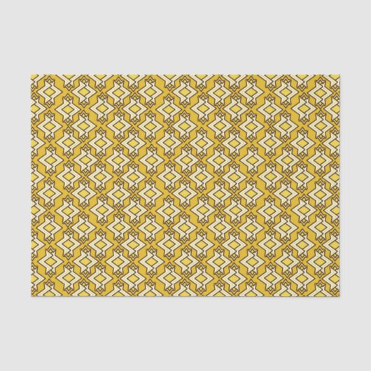 Art Deco Wallpaper Pattern, Mustard Gold Tissuepapier (Voorkant)