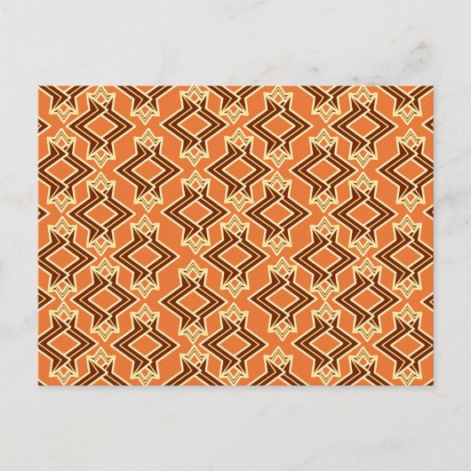 Art Deco Wallpaper Pattern, Terracotta / Rust Briefkaart (Voorkant)