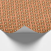 Art Deco Wallpaper Pattern, Terracotta / Rust Cadeaupapier (Hoek)