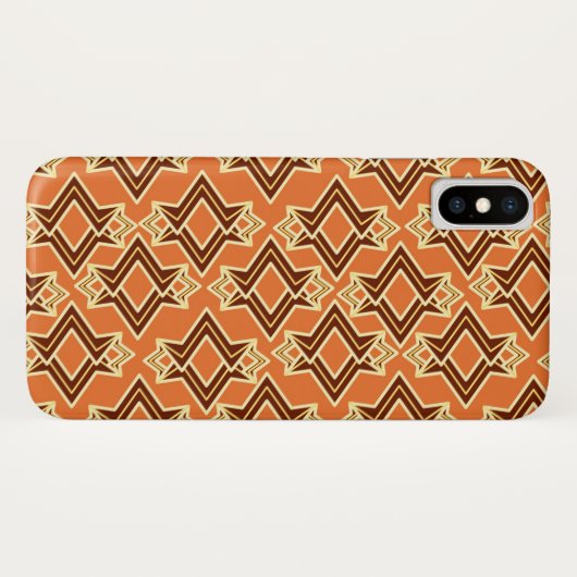 Art Deco Wallpaper Pattern, Terracotta / Rust Case-Mate iPhone Case (Achterkant (horizontaal))
