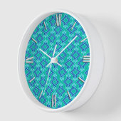 Art Deco Wallpaper Pattern, Turquoise en Cobalt (Hoek)