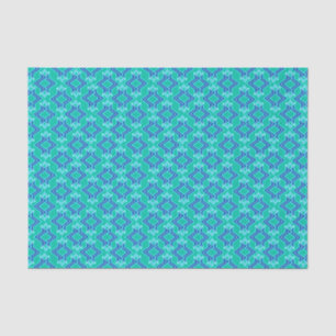 Art Deco Wallpaper Pattern, Turquoise en Cobalt Tissuepapier