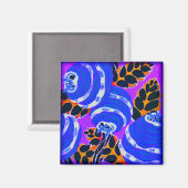 Art Deco Wandbloemen - Blues+ (magneet) Magneet (Voorkant / Achterkant)