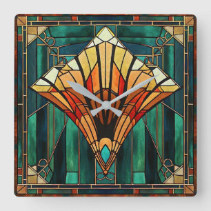 Art Deco wandklok Vierkante Klok