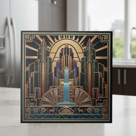 Art Deco Waterfall Architectural Pat#3 ID1196 Tegeltje