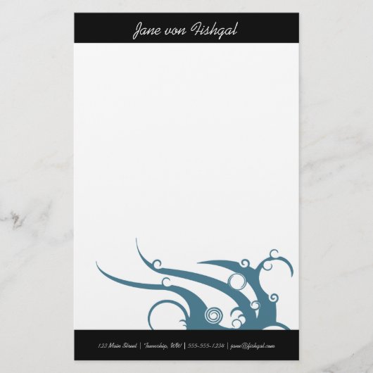 Art Deco Wave Briefpapier (Voorkant)