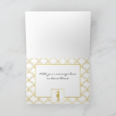 Art Deco Wave Gold Glitter Seahorse Birthday Kaart (Binnen)