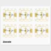 Art Deco Wave Gold Glitter Seahorse Vierkante Sticker (Vel)