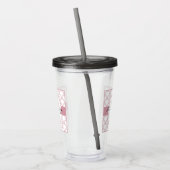 Art Deco Wave Patten Pink Flamingo Acryl Drinkbeker (Links)