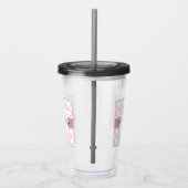 Art Deco Wave Patten Pink Flamingo Acryl Drinkbeker (Rechts)