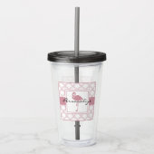 Art Deco Wave Patten Pink Flamingo Acryl Drinkbeker (Voorkant)