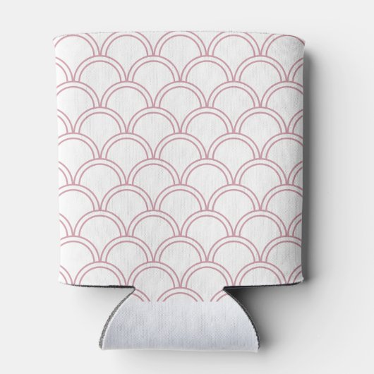 Art Deco Wave Patten Pink Flamingo Birthday Blikjeskoeler (Achterkant)
