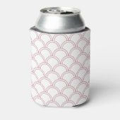 Art Deco Wave Patten Pink Flamingo Birthday Blikjeskoeler (Blikje Achterkant)