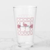 Art Deco Wave Patten Pink Flamingo Glas (Voorkant)