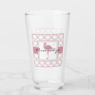 Art Deco Wave Patten Pink Flamingo Glas