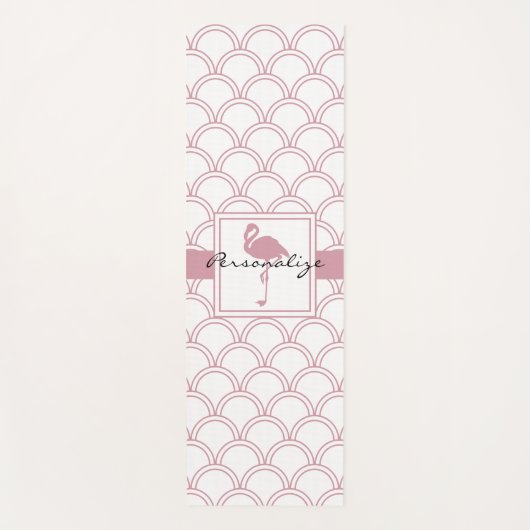 Art Deco Wave Patten Pink Flamingo Yogamat (Voorkant)