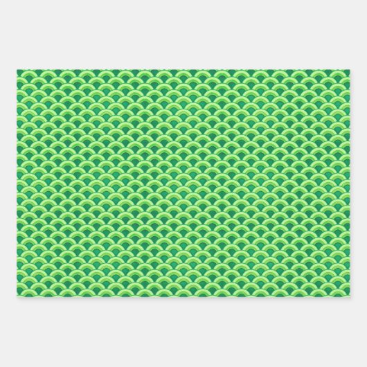 Art Deco Wave Pattern, Aqua, Maroon, Jade Green Inpakpapier Vel (Voorkant 3)