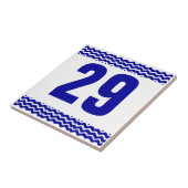 Art Deco Waves Number Tile Tegeltje (Zijkant)