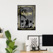 Art Deco Weddenschappen Ontvangst Welkom Onderteke Poster (Thuiskantoor)