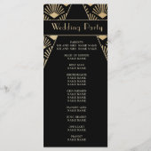 Art Deco Wedding Black Gold Twenties  Programma (Achterkant)
