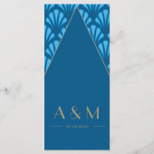 Art Deco Wedding Blue Roaring Twenties Menu (Achterkant)