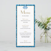 Art Deco Wedding Blue Roaring Twenties Menu (Staand voorkant)