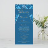 Art Deco Wedding Blue Roaring Twenties  Programma (Staand voorkant)