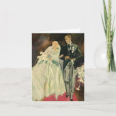 Art Deco Wedding Bride en Groom Passen getrouwd Bedankkaart (Voorkant)