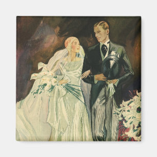  Art Deco Wedding Bride en Groom Passen getrouwd Magneet