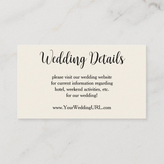 Art Deco Wedding, Bride en Groom RSVP Informatiekaartje (Achterkant)