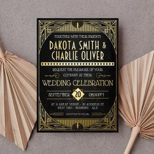 Art Deco Wedding Folie Uitnodiging