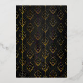 Art Deco Wedding Folie Uitnodiging (Achterkant)