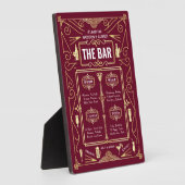 Art Deco Wedding Gold Burgundy Open Bar Fotoplaat (Zijkant)