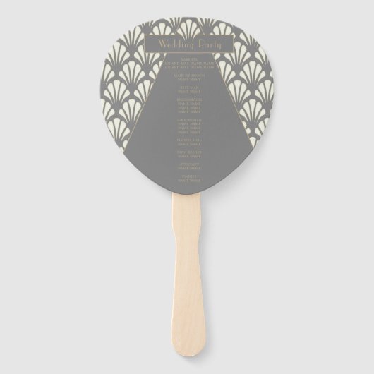 Art Deco Wedding Gray Roaring Twenties  Handwaaier (Achterkant)