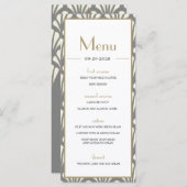 Art Deco Wedding Gray Roaring Twenties  Menu (Voorkant / Achterkant)
